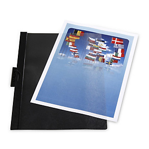 RAJA Cartellina con clip fermafogli, Capacità 30 fogli, PVC, Nero (confezione 25 pezzi) RAJA Cartellina con clip fermafogli, Capacità 30 fogli, PVC, Nero (confezione 25 pezzi)