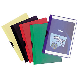 RAJA Chemise à clip métal  couverture en PVC 30 feuilles - couleurs assorties