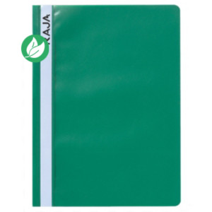 Raja Chemise à lamelles pour feuilles A4 perforées - couverture transparente polypropylène - Vert Raja Chemise à lamelles pour feuilles A4 perforées - couverture transparente polypropylène - Vert