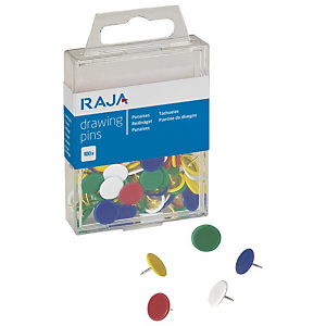RAJA Chinchetas plastificadas de colores RAJA Chinchetas plastificadas de colores