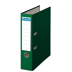 RAJA Color Archivador de palanca, A4, Lomo 75 mm, Capacidad 500 hojas, Cartón recubierto de polipropileno, Verde RAJA Color Archivador de palanca, A4, Lomo 75 mm, Capacidad 500 hojas, Cartón recubierto de polipropileno, Verde
