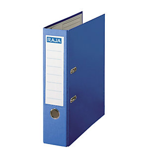 RAJA Color Archivador de palanca, Folio, Lomo 80 mm, Capacidad 520 hojas, Cartón recubierto de polipropileno, Azul