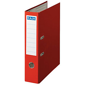 RAJA Color Archivador de palanca, Folio, Lomo 80 mm, Capacidad 520 hojas, Cartón recubierto de polipropileno, Rojo