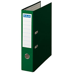 RAJA Color Archivador de palanca, Folio, Lomo 80 mm, Capacidad 520 hojas, Cartón recubierto de polipropileno, Verde