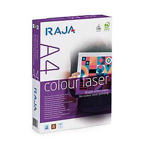 RAJA Colour Laser Carta per fotocopie A4 per Fotocopiatrici, Stampanti Laser e Inkjet, 120 g/m², Bianco (risma 250 fogli)