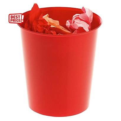 RAJA Corbeille à papier 18L recyclable - Rouge - 1