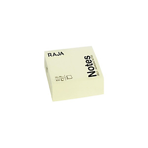 RAJA Cubo de notas adhesivas, 76 x 76 mm, 70 gramos, amarillo pastel RAJA Cubo de notas adhesivas, 76 x 76 mm, 70 gramos, amarillo pastel