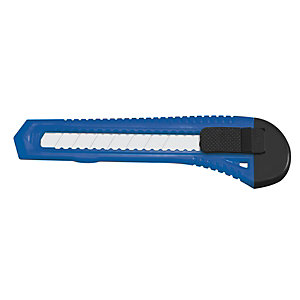 RAJA Cutter con lama autobloccante, Rivestimento in plastica, Lama 18 mm, Blu