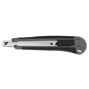 RAJA Cutter professionale, Rivestimento in plastica, Lama retrattile 9 mm, Grigio RAJA Cutter professionale, Rivestimento in plastica, Lama retrattile 9 mm, Grigio