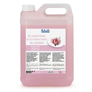 RAJA Detergente gel lavamani, Profumazione Rose, Tanica 5 l