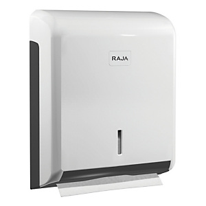 RAJA Dispenser per asciugamani di carta, ABS, Con serratura, 26,5 x 11 x 34 cm, Bianco RAJA Dispenser per asciugamani di carta, ABS, Con serratura, 26,5 x 11 x 34 cm, Bianco
