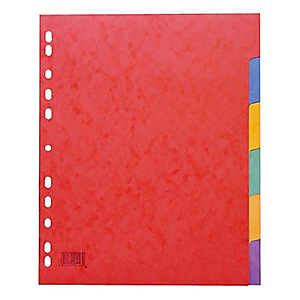 RAJA Divisorio neutro A4, 6 tasti, Cartoncino, Colori assortiti RAJA Divisorio neutro A4, 6 tasti, Cartoncino, Colori assortiti