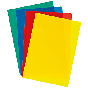 RAJA Dossieres uñeros A4, polipropileno de 90 micras, textura de piel de naranja, colores variados: Azul, verde, rojo y amarillo RAJA Dossieres uñeros A4, polipropileno de 90 micras, textura de piel de naranja, colores variados: Azul, verde, rojo y amarillo