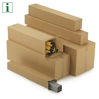 RAJA double wall, end opening long cardboard boxes, 1200x300x300mm