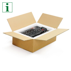 Flat boxes can also be sized to include not just the items but extra protective packaging too