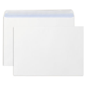 RAJA Enveloppe blanche C4 229 x 324 mm 90g sans fenêtre fermeture bande auto-adhésive - Boîte de 250