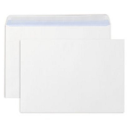 RAJA Enveloppe blanche C4 229 x 324 mm 90g sans fenêtre fermeture bande auto-adhésive - Boîte de 250