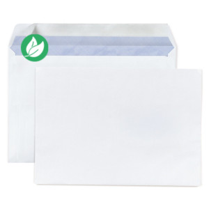 RAJA Enveloppe blanche C5 162 x 229 mm 80g sans fenêtre - autocollante bande protectrice - Lot de 500 RAJA Enveloppe blanche C5 162 x 229 mm 80g sans fenêtre - autocollante bande protectrice - Lot de 500