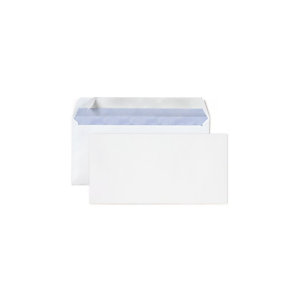 RAJA Enveloppe blanche C6 114 x 162 mm 80g sans fenêtre - autocollante bande protectrice - Lot de 50