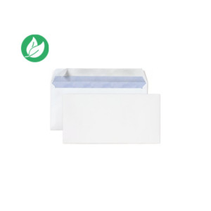 RAJA Enveloppe blanche C6 114 x 162 mm 80g sans fenêtre - autocollante bande protectrice - Lot de 500