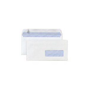 RAJA Enveloppe blanche DL 110 x 220 mm 80g fenêtre 35 x 100 mm - autocollante bande protectrice - Lo
