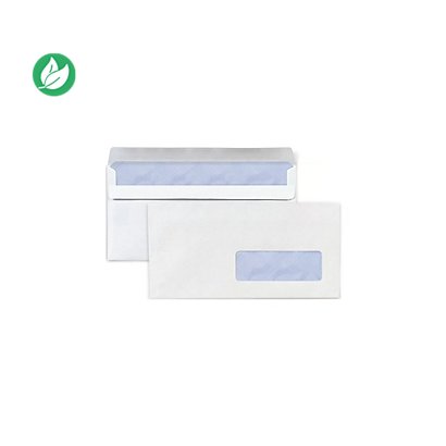 500 enveloppes blanches DL avec fenêtre 110 x 220 mm Raja - JPG