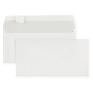 RAJA Enveloppe blanche DL 110 x 220 mm recyclée 80g sans fenêtre fermeture bande auto-adhésive - Boîte de 500 RAJA Enveloppe blanche DL 110 x 220 mm recyclée 80g sans fenêtre fermeture bande auto-adhésive - Boîte de 500