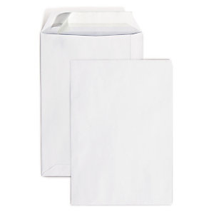 RAJA Enveloppe blanche format C4 - 229 x 324 mm 90g sans fenêtre - bande autoadhésive