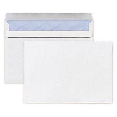 RAJA Enveloppe blanche format C5 - 162 x 229 mm 80g fermeture autocollante (lot de 500)