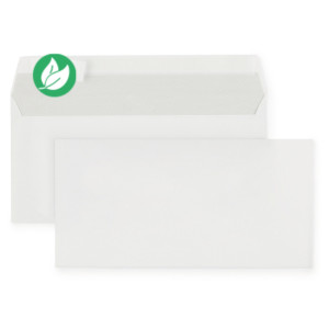 RAJA Enveloppe blanche recyclée DL 110 x 220 mm 80g sans fenêtre - autocollante bande protectrice - Lot de 500 RAJA Enveloppe blanche recyclée DL 110 x 220 mm 80g sans fenêtre - autocollante bande protectrice - Lot de 500