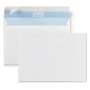 RAJA Enveloppe extra-blanche C5 162 x 229 mm 80g sans fenêtre fermeture bande auto-adhésive - Boîte de 500 RAJA Enveloppe extra-blanche C5 162 x 229 mm 80g sans fenêtre fermeture bande auto-adhésive - Boîte de 500