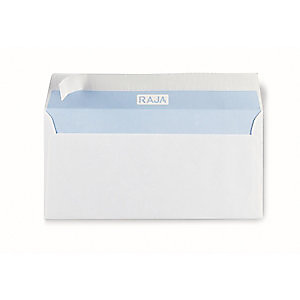 RAJA Enveloppe extra-blanche format DL 110 x 220 mm 80g avec fenêtre 35 x 100 mm - Bande autoadhésive (lot de 500) RAJA Enveloppe extra-blanche format DL 110 x 220 mm 80g avec fenêtre 35 x 100 mm - Bande autoadhésive (lot de 500)