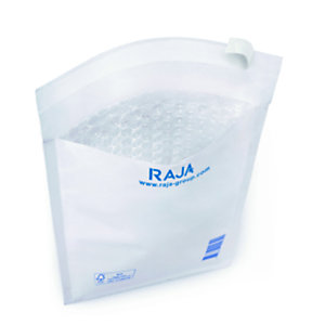 RAJA Enveloppe matelassée à bulles d'air Eco - 15 x 21 cm - Papier extra-blanc 75 g/m²