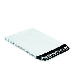 RAJA Enveloppe plastique opaque Super blanche fermeture adhésive- l.int.26 x H.40 cm (lot de 100)