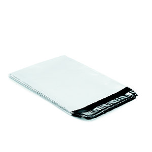 RAJA Enveloppe plastique opaque Super blanche fermeture adhésive- l.int.26 x H.40 cm