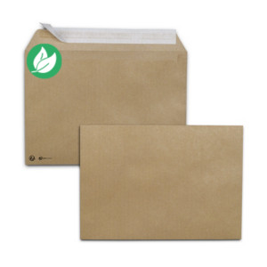 RAJA Enveloppe Premium kraft brun C4 229 x 324 mm 90g sans fenêtre - autocollante bande protectrice - Lot de 250 RAJA Enveloppe Premium kraft brun C4 229 x 324 mm 90g sans fenêtre - autocollante bande protectrice - Lot de 250