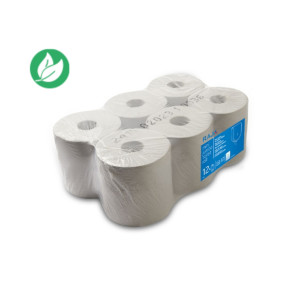 RAJA Essuie-mains double épaisseur pure ouate - 450 feuilles prédécoupées - Bobine maxi 160 m RAJA Essuie-mains double épaisseur pure ouate - 450 feuilles prédécoupées - Bobine maxi 160 m