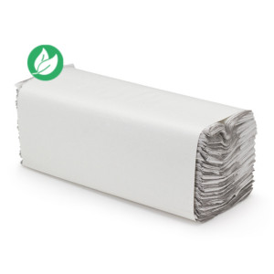 RAJA Essuie-mains pliage en C simple épaisseur gaufrés recyclés 168 feuilles 330 mm blanc naturel - lot de 24