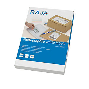 RAJA Etichette multiuso, 105 x 148 mm, 4 etichette per foglio, Bianco (confezione 100 fogli)
