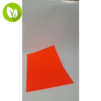 RAJA Etiquetas fluorescentes permanentes, 210 x 297 mm, caja de 100 unidades, cantos rectos, rojo flúor