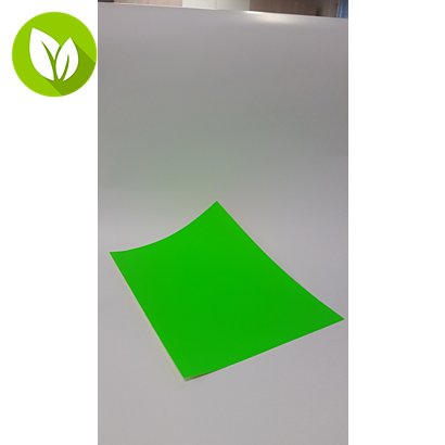 RAJA Etiquetas fluorescentes permanentes, 210 x 297 mm, caja de 100 unidades, cantos rectos, verde flúor