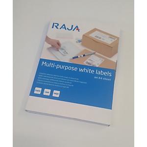 RAJA Etiquetas multiuso, 210 x 148 mm, autoadhesivas permanentes, cantos rectos, blanco RAJA Etiquetas multiuso, 210 x 148 mm, autoadhesivas permanentes, cantos rectos, blanco