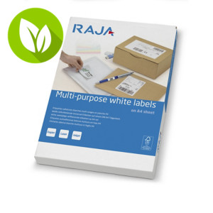 RAJA Etiquetas multiuso permanentes, 70 x 41 mm, caja de 2.100 unidades, cantos rectos, blanco RAJA Etiquetas multiuso permanentes, 70 x 41 mm, caja de 2.100 unidades, cantos rectos, blanco
