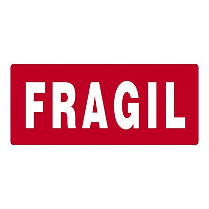 RAJA Etiquetas para señalización de envíos, FRAGIL, 70 x 30 mm, Rollo 500 unid