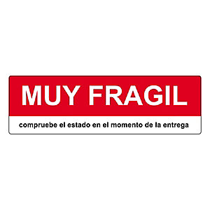 RAJA Etiquetas para señalización de envíos, MUY FRAGIL, 165 x 50 mm, Rollo 500 unid