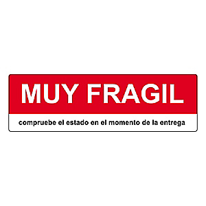 RAJA Etiquetas para señalización de envíos, MUY FRAGIL, 165 x 50 mm, Rollo 500 unid RAJA Etiquetas para señalización de envíos, MUY FRAGIL, 165 x 50 mm, Rollo 500 unid