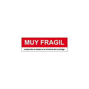 RAJA Etiquetas para señalización de envíos, MUY FRAGIL, 165 x 50 mm, Rollo 500 unid