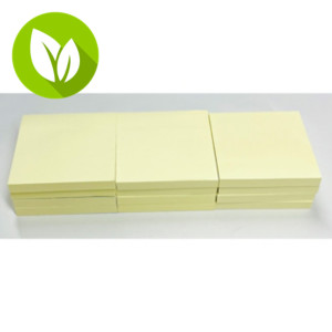 RAJA Extra sticky Blocs de notas adhesivas, 51 x 51 mm, 70 gramos, amarillo pastel, 90 hojas, paquete de 12 blocs RAJA Extra sticky Blocs de notas adhesivas, 51 x 51 mm, 70 gramos, amarillo pastel, 90 hojas, paquete de 12 blocs