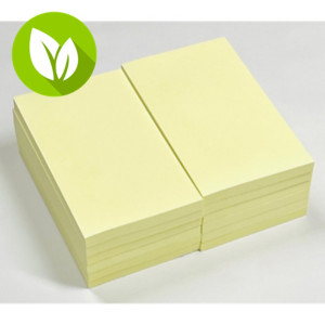 RAJA Extra sticky Blocs de notas adhesivas, 76 x 127 mm, 70 gramos, amarillo pastel, 90 hojas, paquete de 12 blocs RAJA Extra sticky Blocs de notas adhesivas, 76 x 127 mm, 70 gramos, amarillo pastel, 90 hojas, paquete de 12 blocs