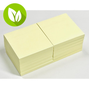 RAJA Extra sticky Blocs de notas adhesivas, 76 x 76 mm, 70 gramos, amarillo pastel, 90 hojas, paquete de 12 blocs RAJA Extra sticky Blocs de notas adhesivas, 76 x 76 mm, 70 gramos, amarillo pastel, 90 hojas, paquete de 12 blocs